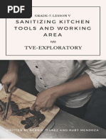 Sanitizing Kitchen Tools and Working Area: Tve-Exploratory