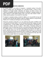 REPORT ON COMMUNITY MEETING On Under 5 Children