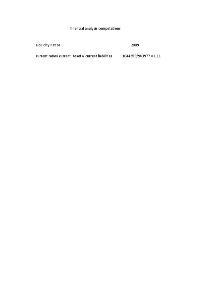 Financial Analysis: Liquidity Ratios | PDF | Finance & Money Management ...