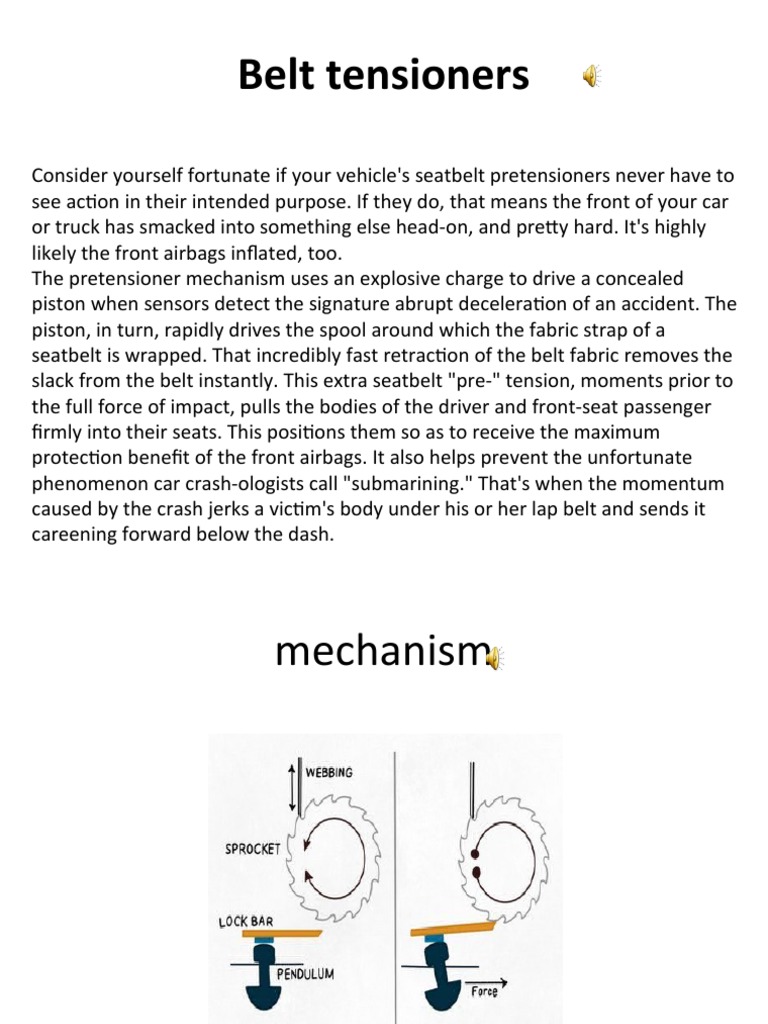 Belt Tensioners PDF Seat Belt Airbag