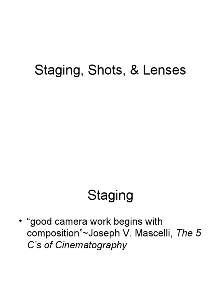 Camera Staging Techniques Explained | PDF