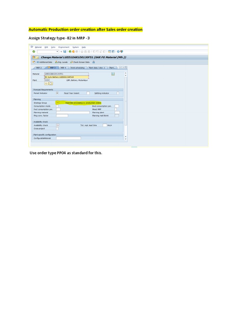 Automatic Production Order Creation in SAP | PDF | Business | Computers