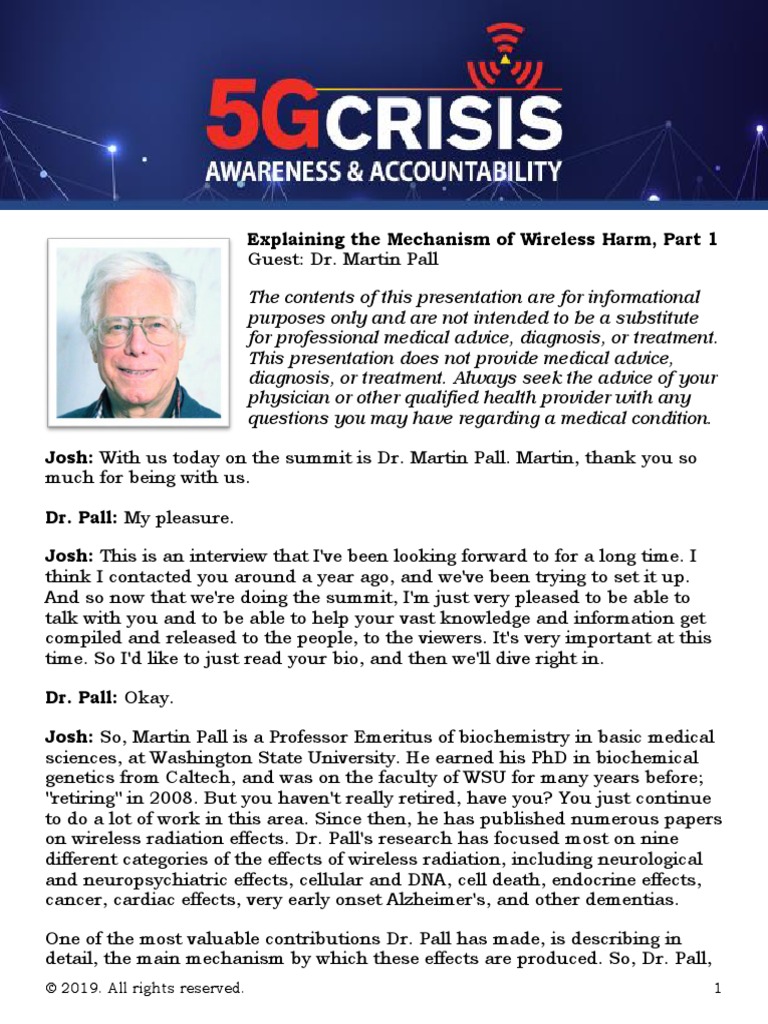 Martin Pall Part1 | PDF | Cell Membrane | Electromagnetic Field