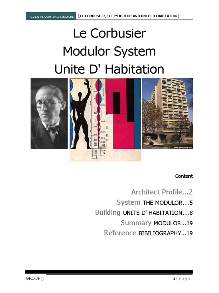 Le Corbusier Modulor System Unite D' Habitation: Architect