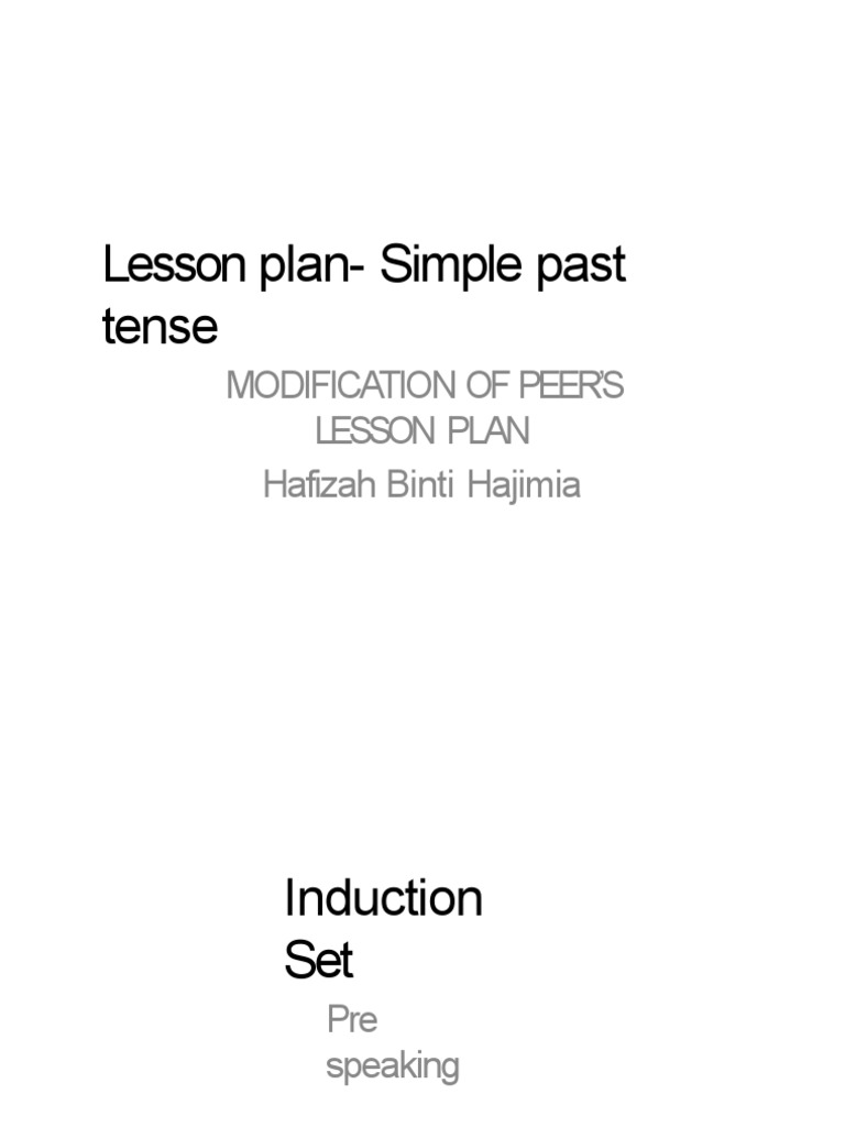 Simple Past Tense Lesson Plan | PDF | Grammatical Tense | Verb