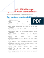 Bible Quiz: 100 Biblical Quiz Questions With 4 Difficulty Levels