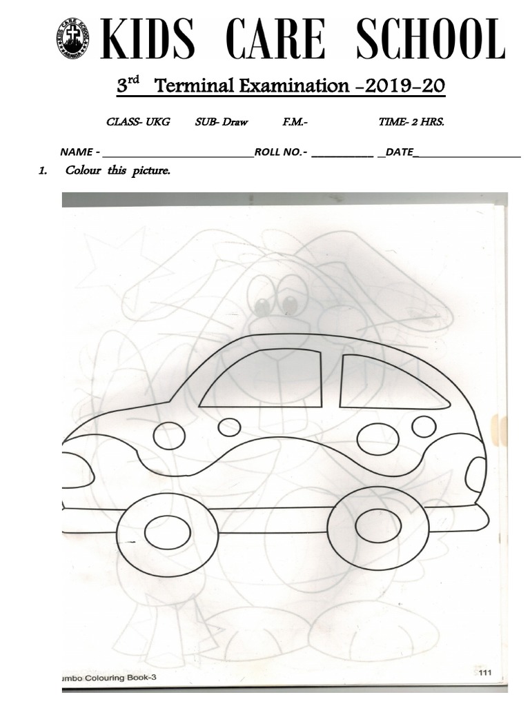 1st Terminal Examination UKG Draw PDF