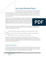 Tips for Writing a Good Reaction Paper