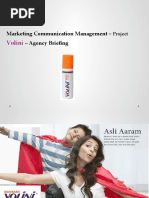 Volini: Marketing Communication Management - Agency Briefing