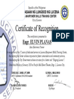 Certificate of Recognition: Engr. Elvin Planas