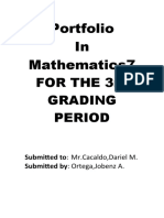 Portfolio in Mathematics7: For The 3Rd Grading Period
