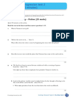 Practice Progression Test 2 (1 Hour 10 Minutes) : Section A: Reading - Fiction (25 Marks)