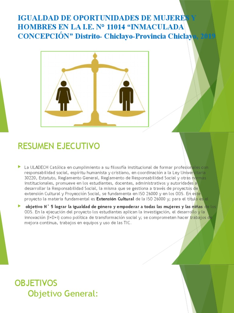Igualdad de Oportunidades en Educación | PDF | Igualdad de género ...