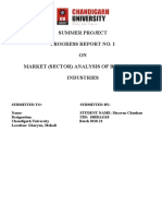 Summer Project Progress Report No. 1 ON Market (Sector) Analysis of Ballarpur Industries