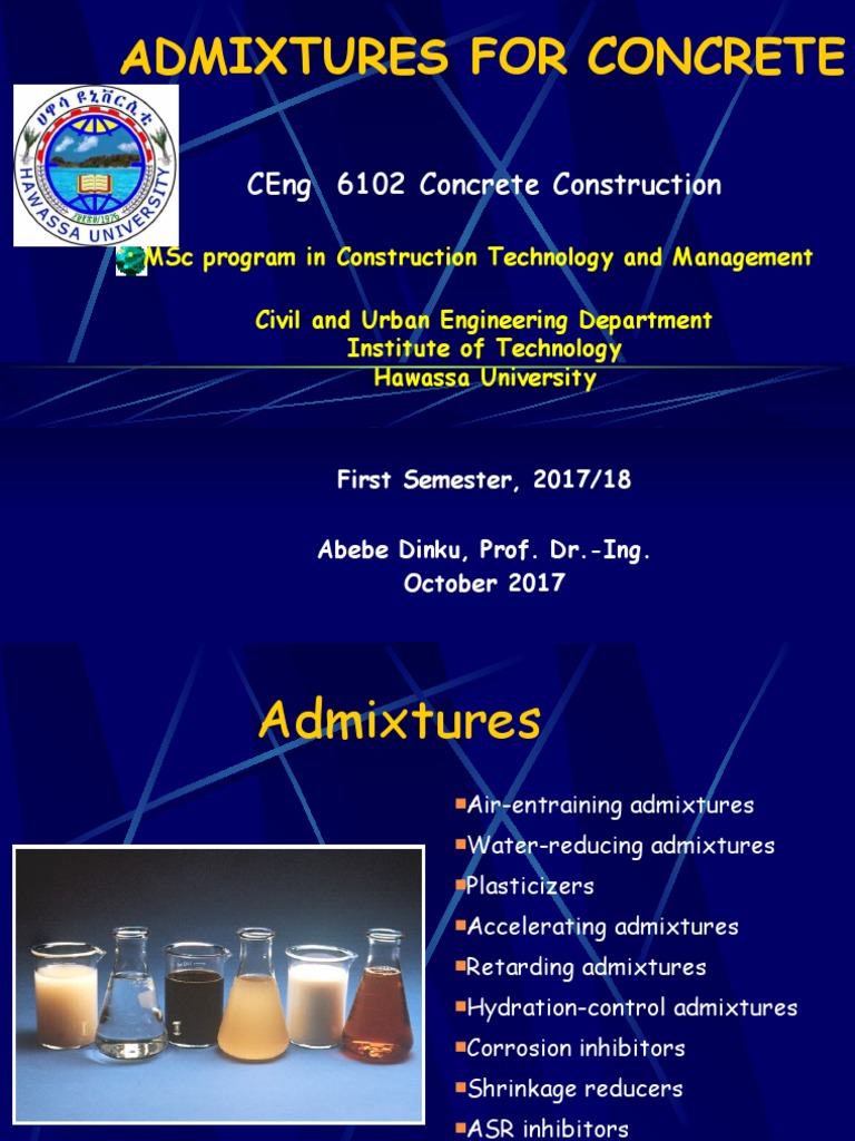 Types of Concrete Admixtures Explained | PDF | Reinforced Concrete ...