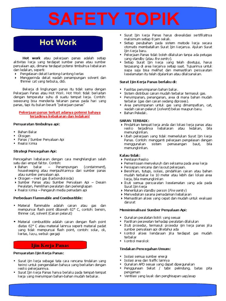 Prosedur dan Keselamatan Hot Work | PDF | Teknologi & Rekayasa