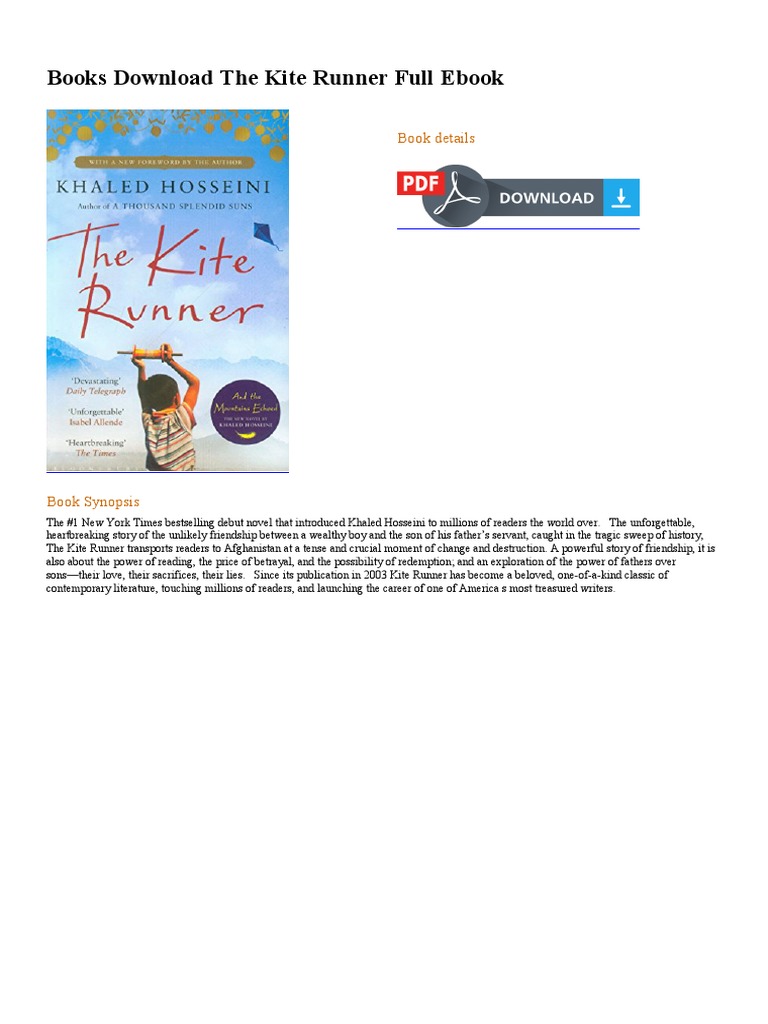 Books Download The Kite Runner Full Ebook Book Details PDF E Books