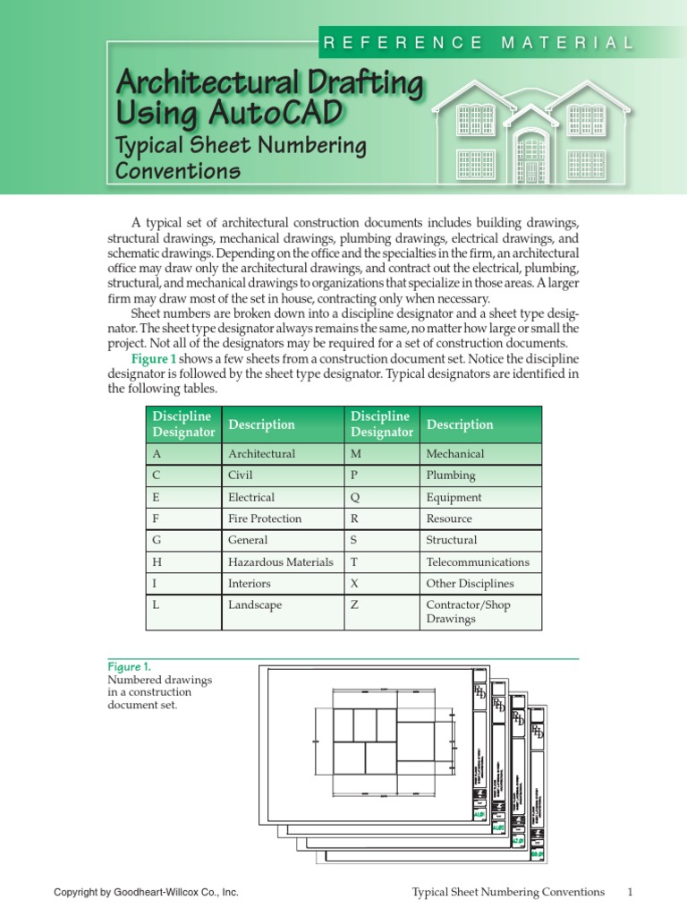Architectural Drafting Using Autocad Typical Sheet Numbering Conventions PDF Drawing