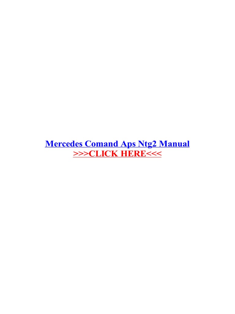 Mercedes And Aps Ntg2 Manual Mercedes Benz Car