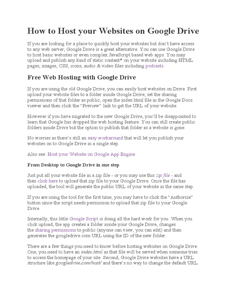 host-website-on-google-drive-pdf-websites-world-wide-web