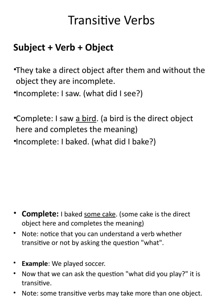 Understanding Transitive and Intransitive Verbs A Guide to Identifying