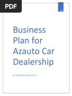 Business Plan For Azauto Car Dealership: by Surinder Singh Baath