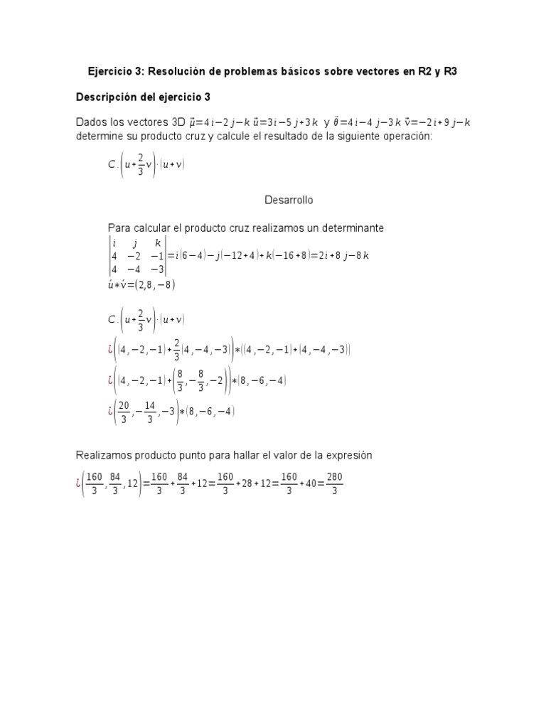 Ejercicio 3A Tarea 1 Algebra Lineal | PDF