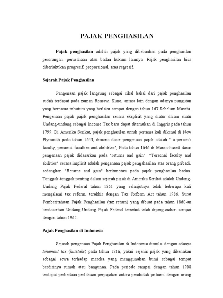 Makalah Pajak Penghasilan