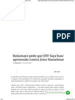 Bolsonaro pede que STF faça busca e apreensão contra Joice