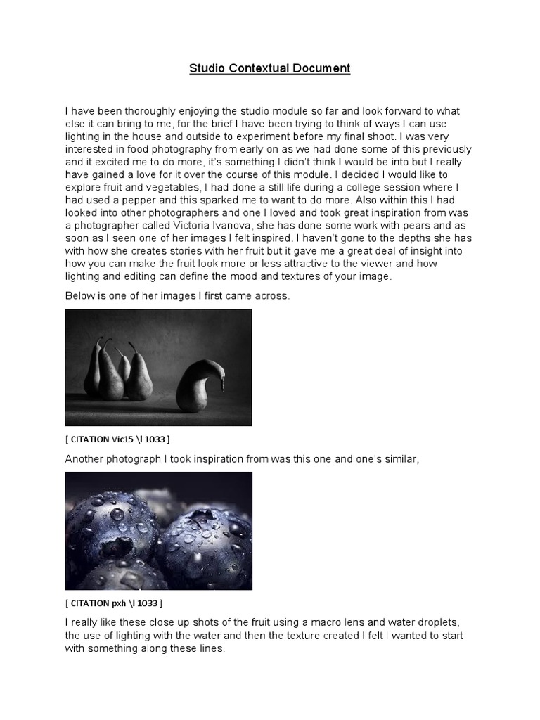Studio Contextual Document | PDF | Exposure (Photography) | Atomic
