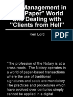 Risk Management in The "Paper" World and Dealing With "Clients From Hell"