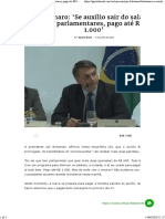 Bolsonaro_ 'Se auxílio sair do salário dos parlamentares, pago até R$ 1.000'