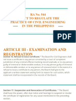 RA No. 544 An Act To Regulate The Practice of Civil Engineering in The Philippines