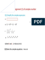 Assignment (1) of Complex Number: Q1) Simplify The Complex Expression