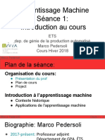 Apprentissage Machine Séance 1: Introduction Au Cours