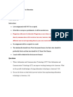 Course: EDU 430: ICT in Education Semester: Spring 2020 Assignment No: 1 Total Marks: 20 Instructions