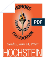 Hochstein Honors Convocation Program