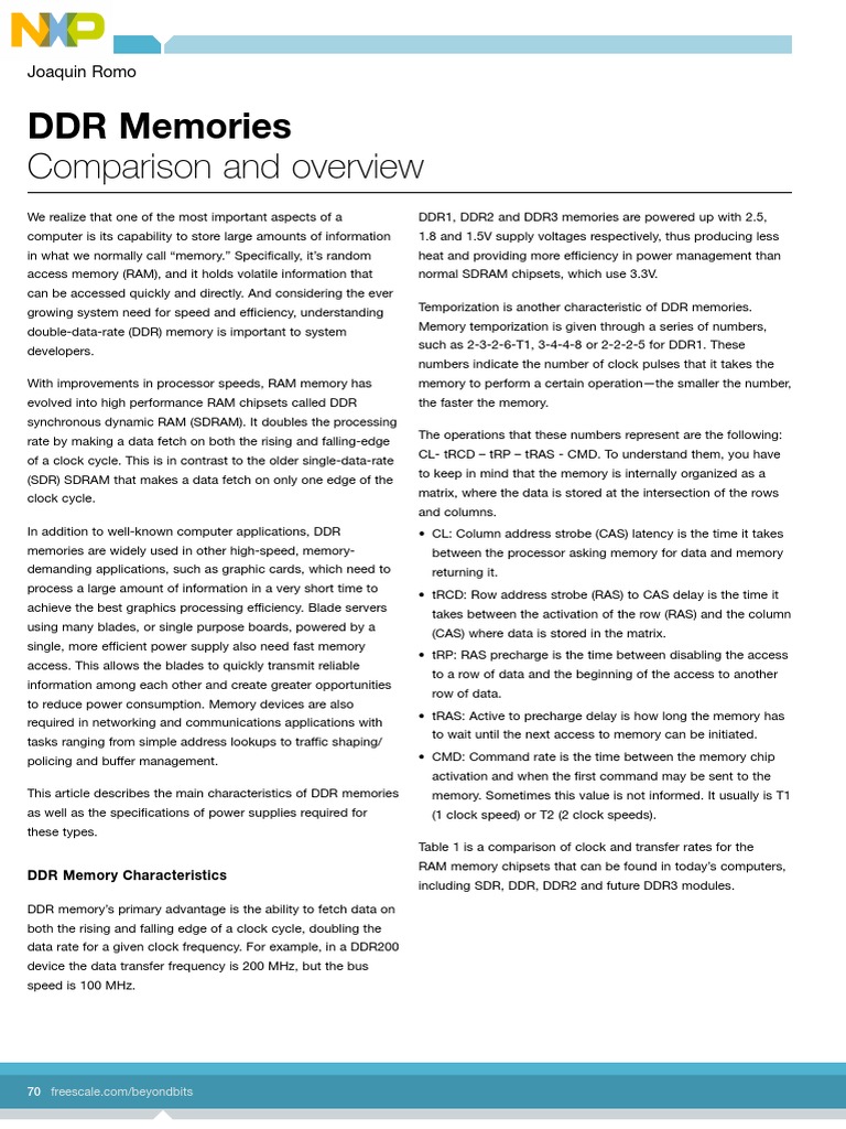 Comparison and Overview: DDR Memories | PDF | Electrical Engineering ...