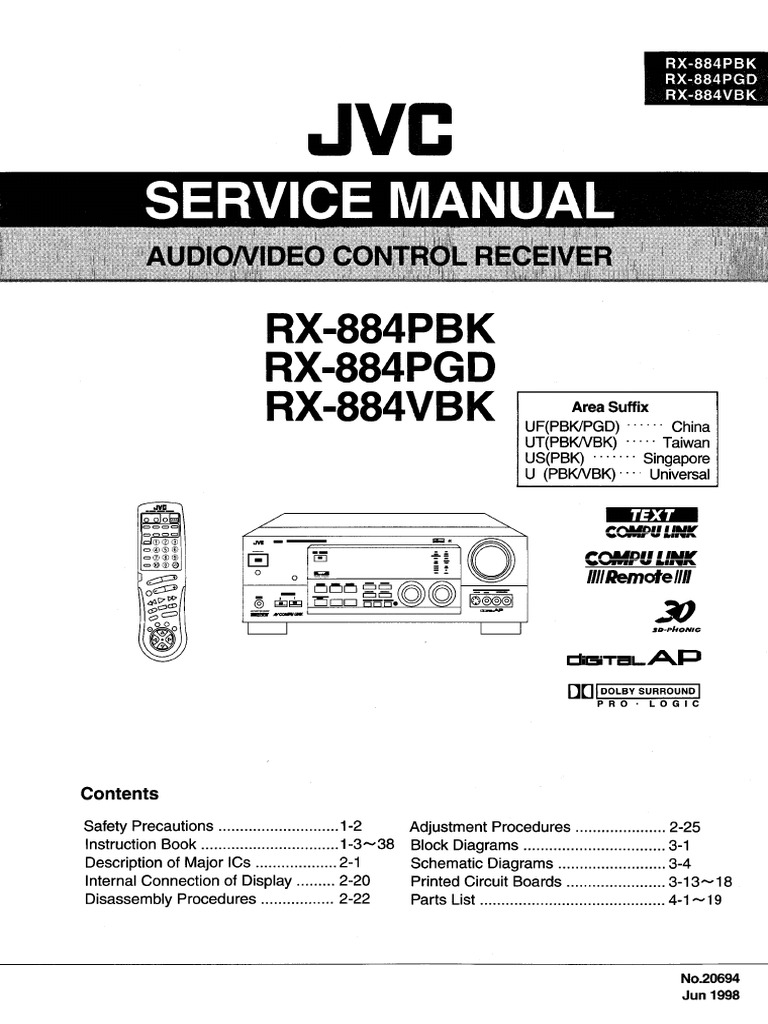 Hfe JVC Rx-884vbk 884pgd 884pbk Service en | PDF