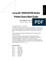 Novajet 500/630/700 Series Printer Quick Start Guide: P/N 212528-05 Rev. Aa