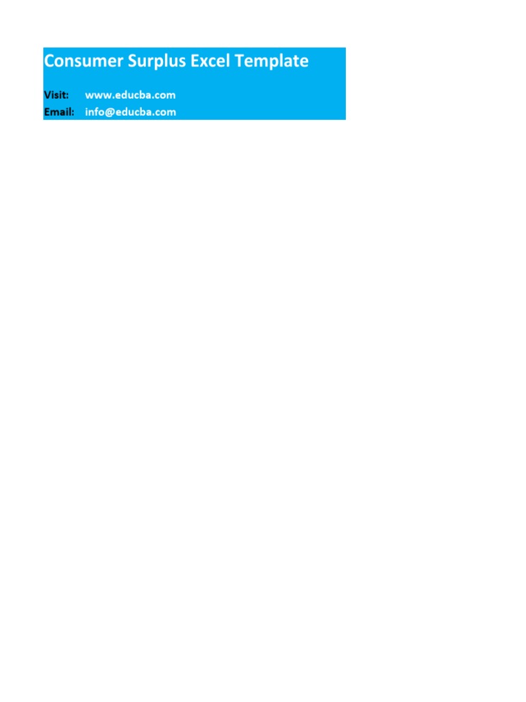 Consumer Surplus Calculation Template | PDF | Economic Surplus | Supply ...