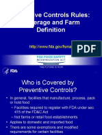 Preventive Controls Rules Coverage and Farm Definition