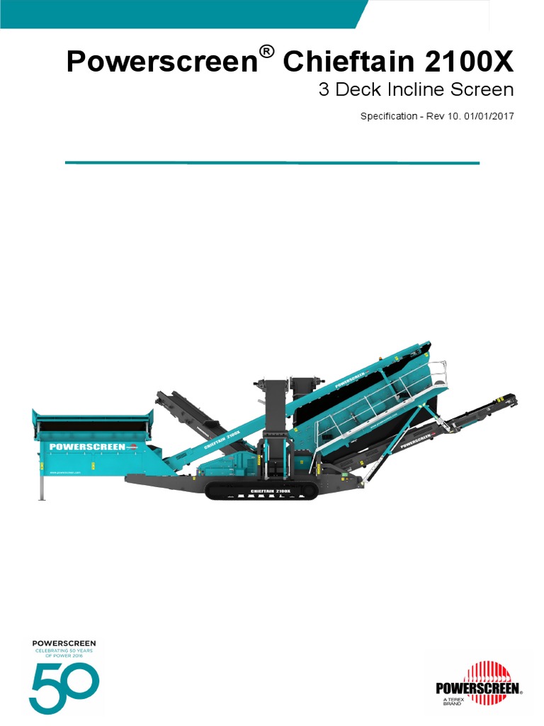 Powerscreen Chieftain 2100X 3 Deck Technical Specification Rev 10 01-01 ...