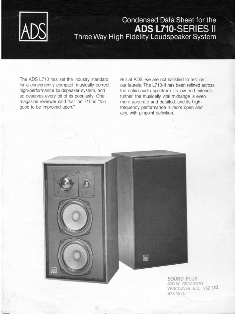 ADS L710 Speakers PDF PDF