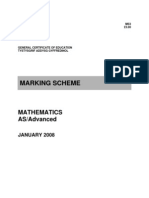 GCE Jan 2008 Marking Scheme