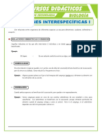 Relaciones Interespecíficas para Primero de Secundaria