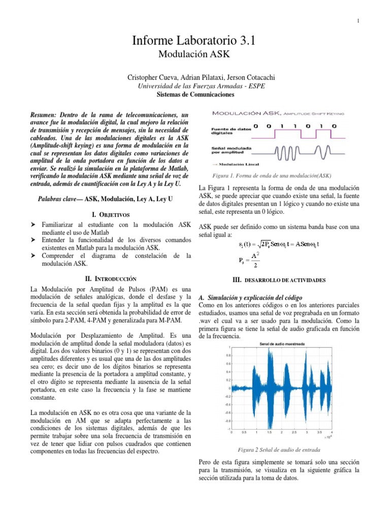 Modulación Digital ASK en Matlab | PDF | Modulación | Ingeniería en ...