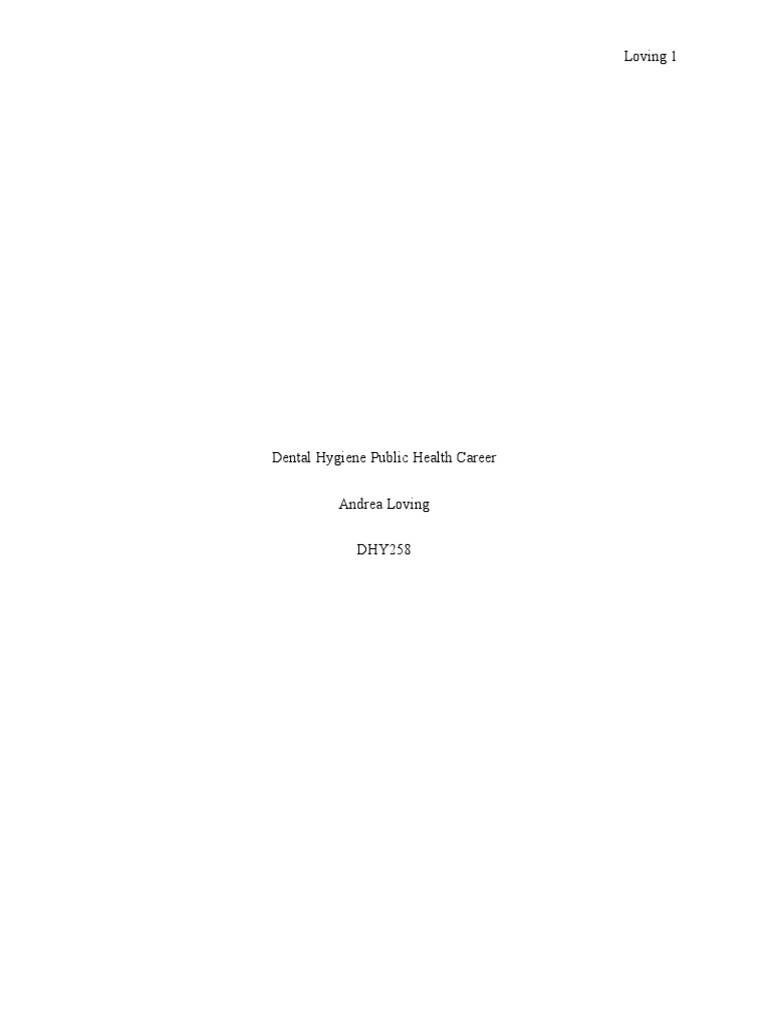 Dental Hygiene Public Health Career Paper Download Free PDF Dental
