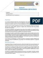 Sesión 01: Introducción A La Termodinámica Metalúrgica: Contenido