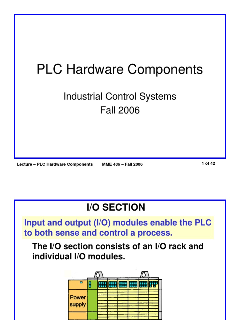PLC Hardware Components Overview | PDF | Programmable Logic Controller ...